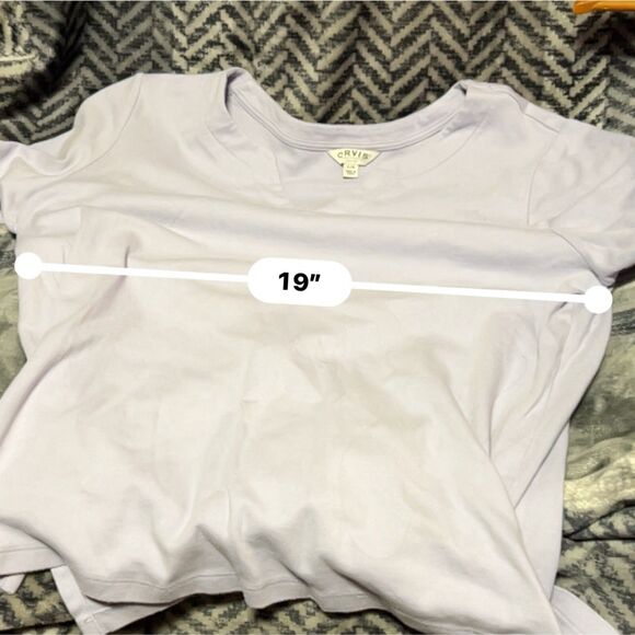 Orvis Women's L/G Periwinkle Pima Cotton Top, V-Neck, 3/4 Sleeve - Picture 9 of 9